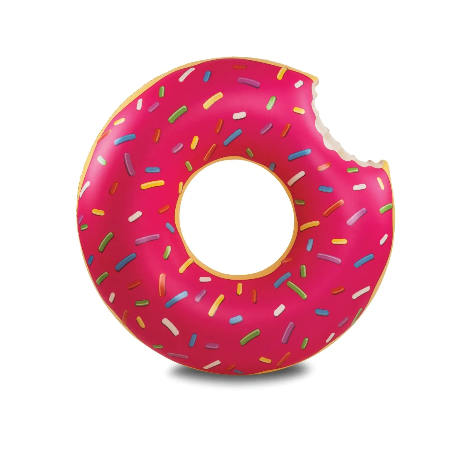BigMouth Giant Frosted Donut Pool Float — 4 ft Wide Inflatable Strawberry Donut Swim Ring for Adults, Pool Party Tube Float, Funny Summer Pool & Beach Accessory
