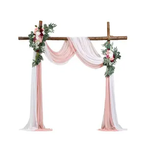 SummerWinsPink 4-Pack Decorative Artificial Wedding Arch Flowers & Plants Decor Kit - Sheer Drapes, 2 Floral Arrangements for Ceremony Bouquets, Reception Backdropsdealsforyoudays