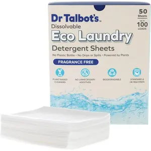 Eco Laundry Detergent Sheets – Fragrance Free, Plant-Based, Biodegradable, No Harsh Additives, Dissolvable for Standard & HE Machines, 50 Sheets (Up to 100 Loads), Travel & Eco-Friendly