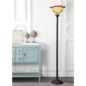 JONATHAN Y Smith Tiffany Style 70.5" Torchiere LED Floor Lamp