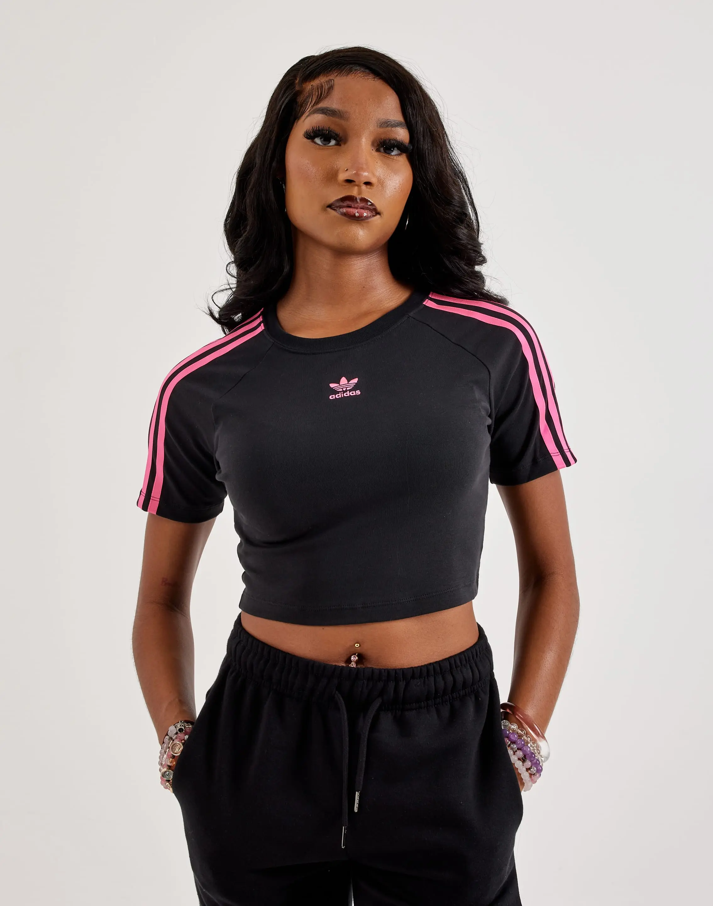 Womens Adidas 3-Stripes Baby Tee