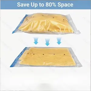 4-Piece Travel Compression Bags Set, No Vacuum Needed, Roll-Up Design for Frequent Travellers, Dry-Wet Separation Storage Bag