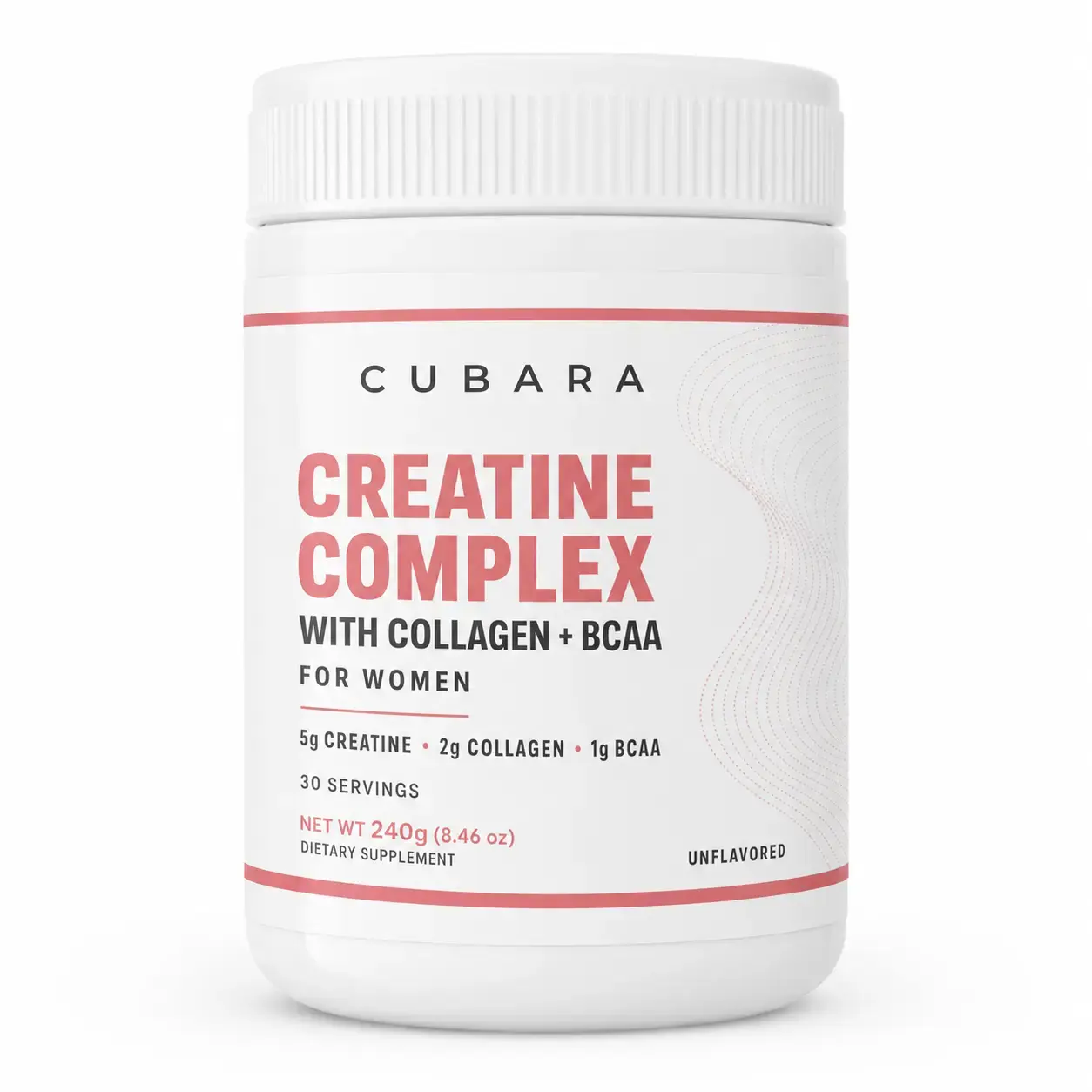 Unflavored Creatine Complex for Women with Collagen and BCAA 5g Creatine 2g Collagen 1g BCAA Per Serving Muscle Recovery Performance Enhancer Skin Hair Wellness Supplement 30 Servings