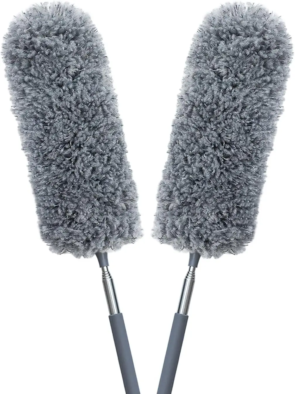 2 Pack Mini Microfiber Feather Duster for Cleaning, with Extendable Pole, Hand Washable Dusters, Cleaning Tools
