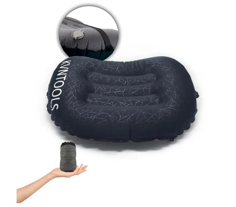 Camping Travel Pillow-Compressible, Compact, Comfortable, Ergonomic Inflating Pillows for Neck & Lumbar Support While Camp, Hiking