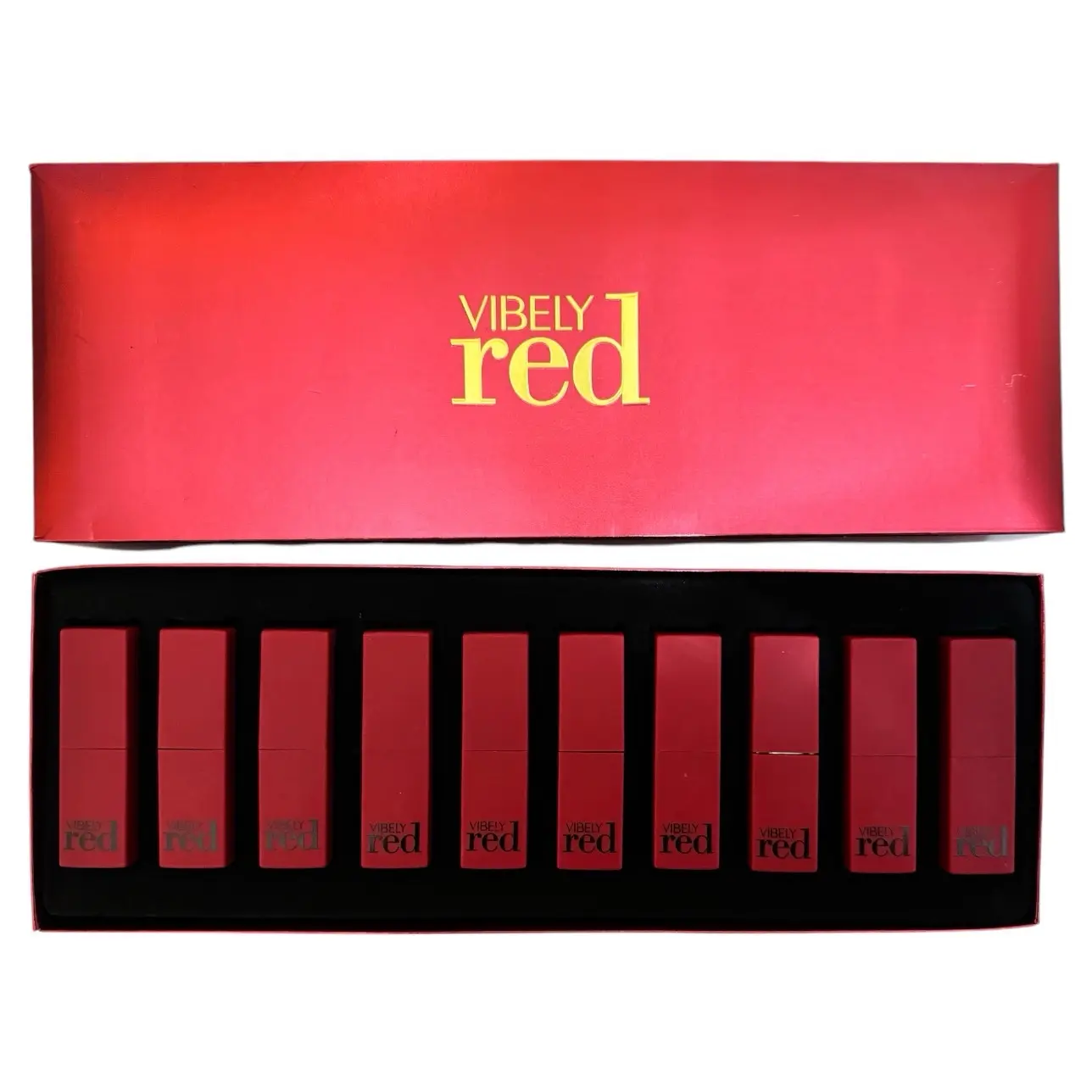 10-Pc Vibely Red-Assorted,Moisturizing,Super Pigmented Lipstick Set!