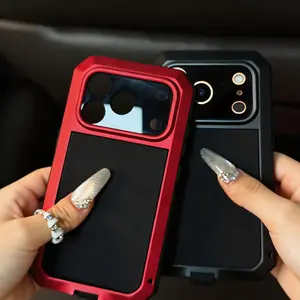 【360° Full-Body Protection】Heavy Duty Metal Phone Case with Screen Protector | Zinc Alloy Shockproof Armor Metal protective case for iPhone 17 Air/16/15/14 Pro Max full-body shockproof and durable case