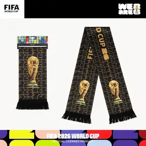 FIFA World Cup Officially Licensed 2026 High Definition Universal Polyester Trophy Scarf Lightweight Game Day Fan Wear for all Matches Collect Gift