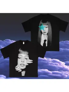 T-shirt rapper JENNIE KIM X01 TEE secretary men's shirt fashionable retro sports casual T-shirt summer new men's and women's top loose, comfortable, soft and skin friendly, suitable for couples all year round