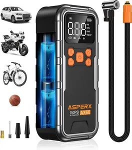 Tire Inflator Portable Air Compressor, 150PSI Cordless Air Pump for Car Tires, 3X Faster Air Inflator Tire Pump with Digital Pressure Gauge and Emergency LED Light for Motorcycle Bike Ball Car Shenzhen Kalaifu Technology CO., Ltd.