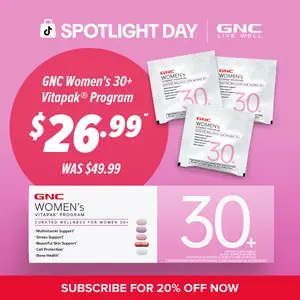 GNC: 30+ Vitapak Program for Women, 30 Day Supply, Multivitamin with Stress Support & Cell Protection Complex, Bone Health & Omega-3s, Edible Healthcare Supplement