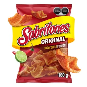 Sabritones Chile y Limon Chicharrones Mexican Chips BIG 160g Pack of 1