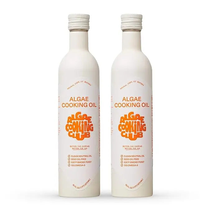 Algae Cooking Oil - 2 Pack - Light, Buttery Everyday Oil 535F Smoke Point, 13G Omega-9