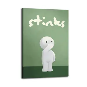 Smiski Smelly Poster, Funny Toilet Art, Smiski Humor Canvas, No Frame, Unique Bathroom Decor, Quirky Artwork Newspaper living room bedroom decor Custom Blonde home art land printable quote wall hall Vintage Heart-Shaped Prayer （New Product Launch）
