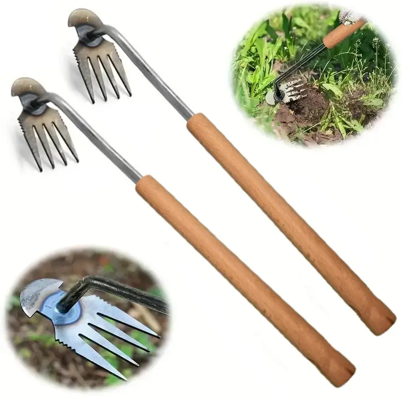 Garden Hand Weeder with Handle, Home, Manual Garden Lawn Weeder, Joint Scraper Lawn Rake, Garden Rake Lawn Weeder, Tool Used for Removing Garden Weeds