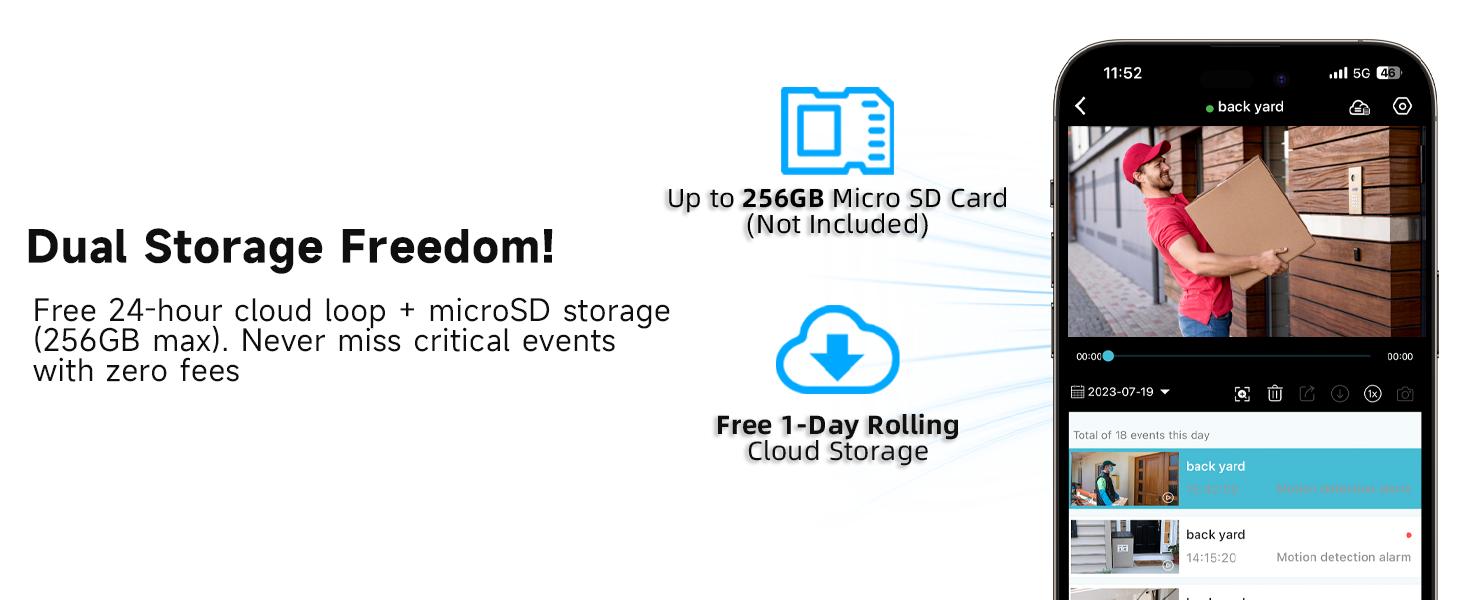 5G/2.4G Wi‑Fi outdoor wireless security camera, 2K outdoor wireless cameras for home security with AI detection, siren, color night vision, IP66 waterproof, two-way audio, works with Alexa and supports Matter (W1), 1 piece