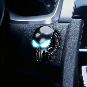 Skull Car Push Start Button Cover Stylish Engine Start Button Cover for Protection Anti Misoperation Anti Scratch Starts Stop Buttons Covers Protector