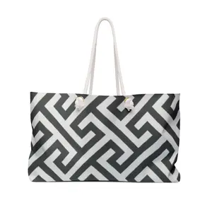 Chic Geometric Weekender Bag, Travel Tote, Beach Bag, Overnight Bag, Stylish Carryall for Weekend Getaways