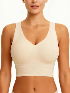 Soft Intention Plus Size Back Fat Smoothing Jelly Bra,  Everyday, Seamless, Push Up