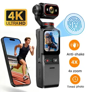 Vlogging Camera - 4K UHD Pocket Action Camera with 1.69inch IPS Touch Screen, 180° Rotatable Lens, WiFi Connection & EIS Stabilization, Loop Recording, External Mic Support, for YouTube Content, Travel Vlogs, and Outdoor Sports, Wireless Vlog Camera