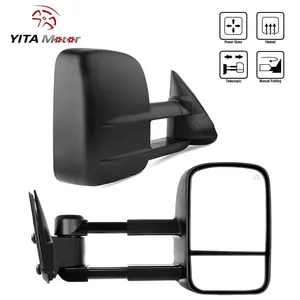 YITAMOTOR L+R Power Heated Tow Mirrors for 1999-2002 Sierra Chevy Silverado 1500 2500 3500 Telescopic Manual Folding