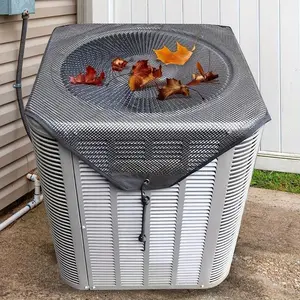 1pc, Durable Outdoor Air Conditioner Cover Water Resistant Fabric, Windproof Design, Protects Against Dust And Cold Air, PVC Mesh For Ventilation, Dustproof Cover