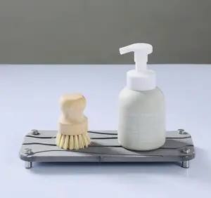 2PCS Kitchen Sink Organizer Tray | Soap & Sponge Holder, Non-Slip Counter Caddy