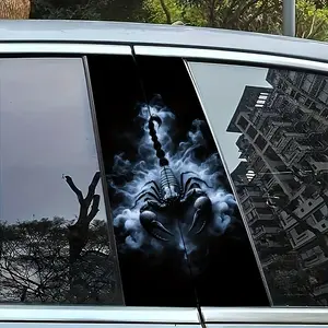 Scorpio Zodiac Car Column Stickers, Durable Vinyl Material, Waterproof Self-Adhesive, Easy Peel, No Residue, DIY Decoration, Car Decorative Sticker