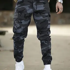 Men's Camo Print Cargo Pants, Regular Fit Casual Street Fashion Trousers for Daily Wear, Men's Bottoms for All Seasons