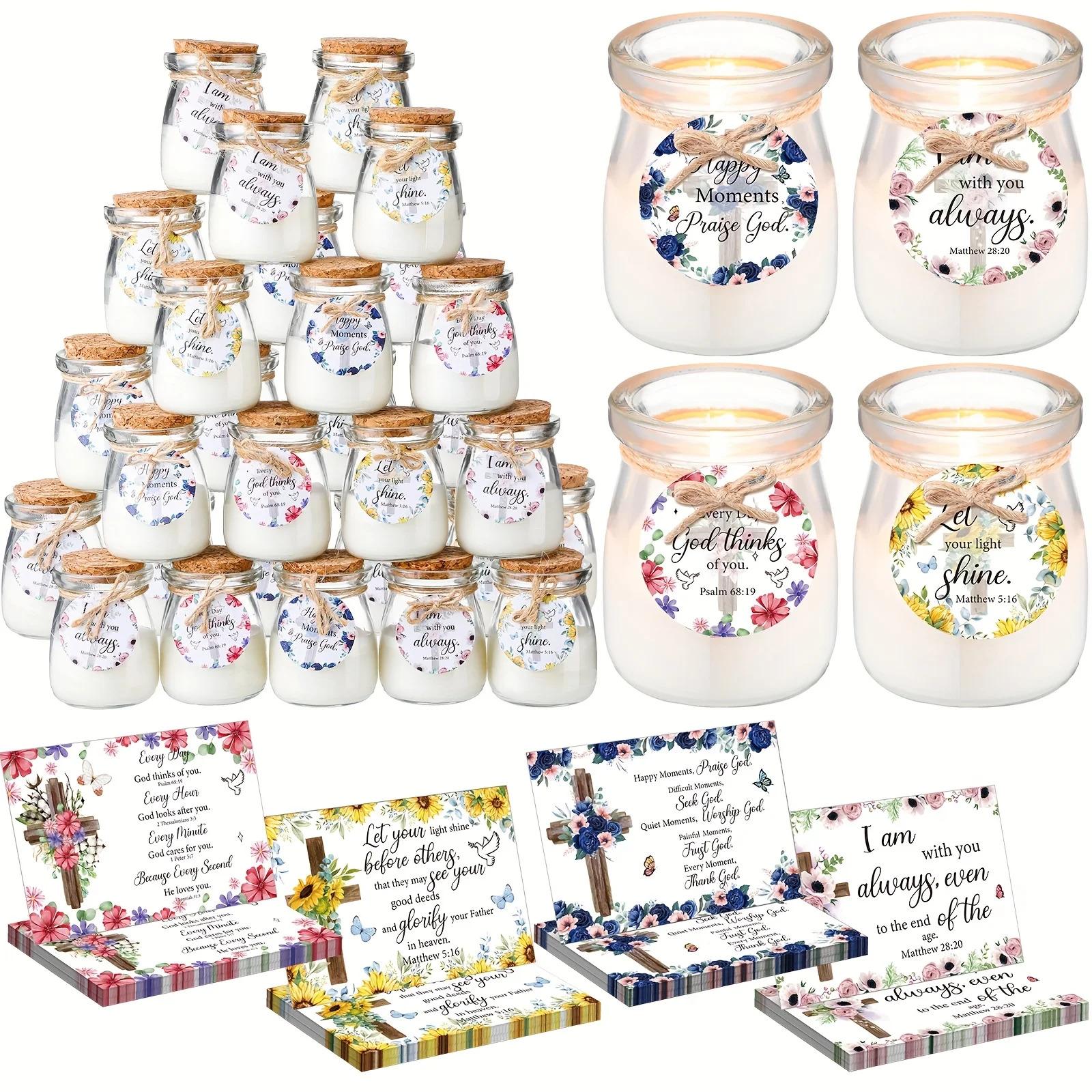 20 Set Christian Religious Prayer Candle Thank You Gift Bible Verse Gift Bulk