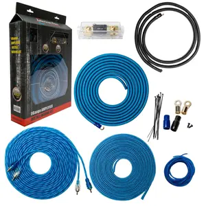 American Bass 0 Gauge Complete CCA (Copper Clad Aluminum) Amplifier Wiring Kit - Car Audio Amp Install Kit with Power, Ground & RCA Cables
