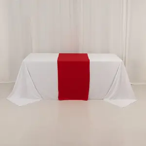 Wide Polyester Table Runner 24"x72" Red - Durable Trade Show and Exhibitions Table Decor