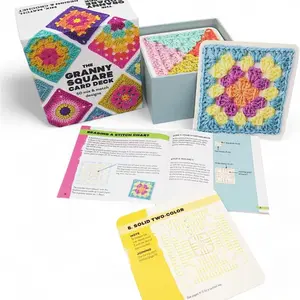 Grandma Square Card Deck DIY Yarn Teaching Cards, Simple Easy-To-Learn Teaching Cards, Perfect for Beginners, Fun and Educational