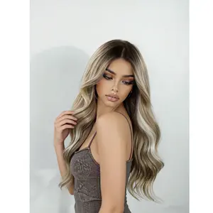 [Style Icon] SIYA 26" Pre Cut Lace Synthetic Wig Invisi Strap Sung Fit Glueless Lace Front Wigs Pre Pluched Water Wavy Skinlike HD Lace Frontal Heat Resistant Wig