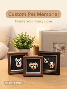 Custom Pet Face Polymer Clay Fridge Magnet + Mini Photo Frame – Your Fur Baby, Everywhere You Look