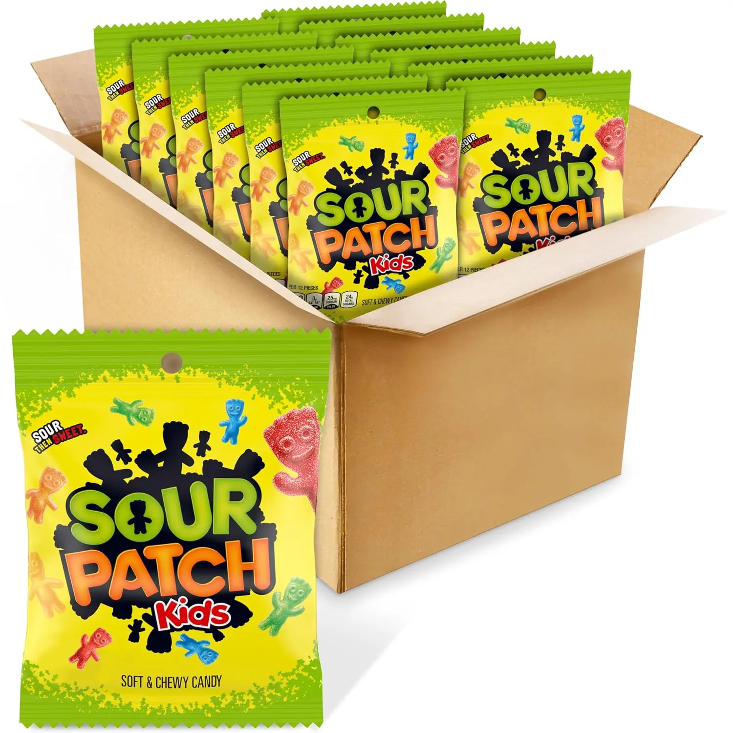 Sour Patch Kids Original Soft & Chewy Candy, 3.6oz (Pack of 12