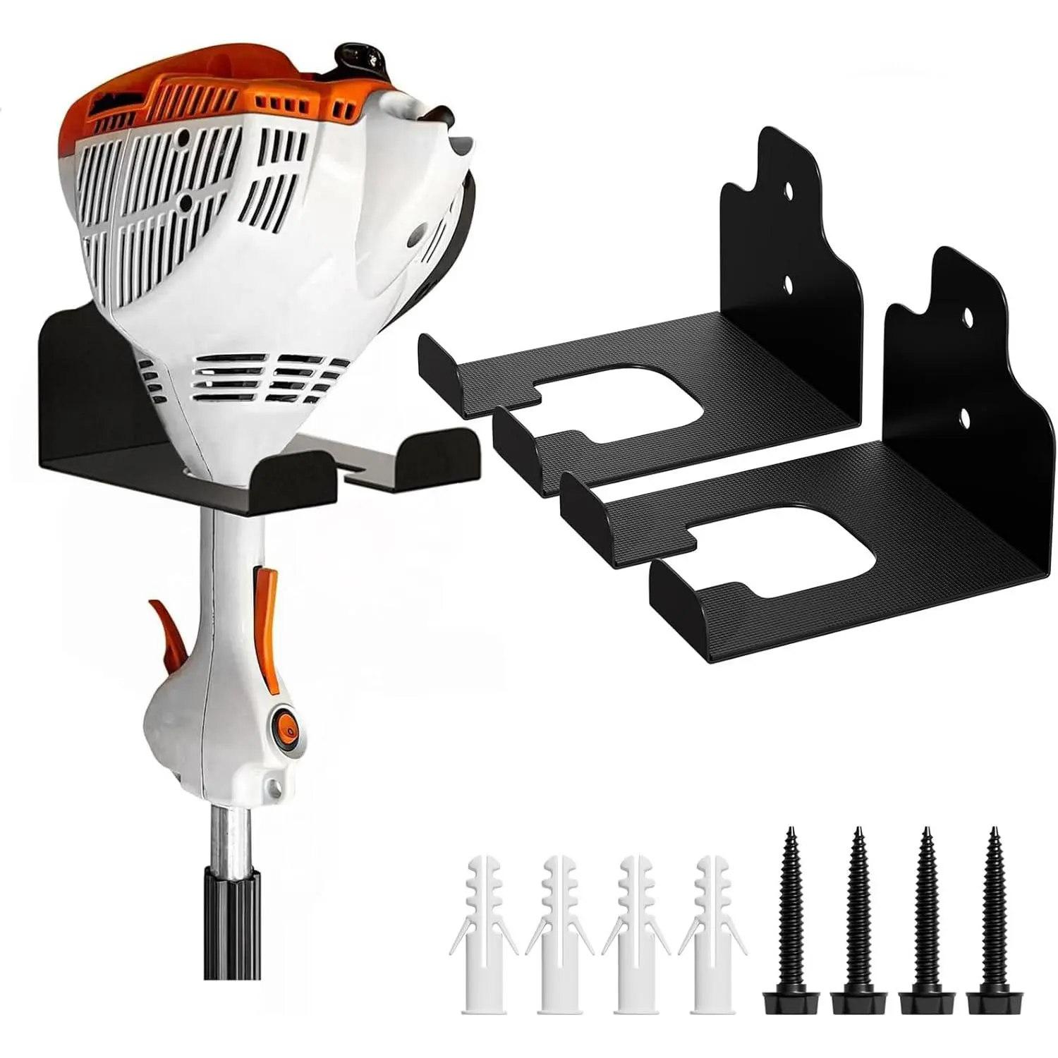 Garage Organizer Trimmer Rack, Garden Power Tool Hanger Weed Whackers Holder Wall Mounted for Grass Trimmer, Hedge Trimmer, Garage Trimmer, Garden Tools,2 Pack