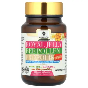 Bee & You Royal Jelly Bee Pollen Propolis Chewable, 60 Tablets
