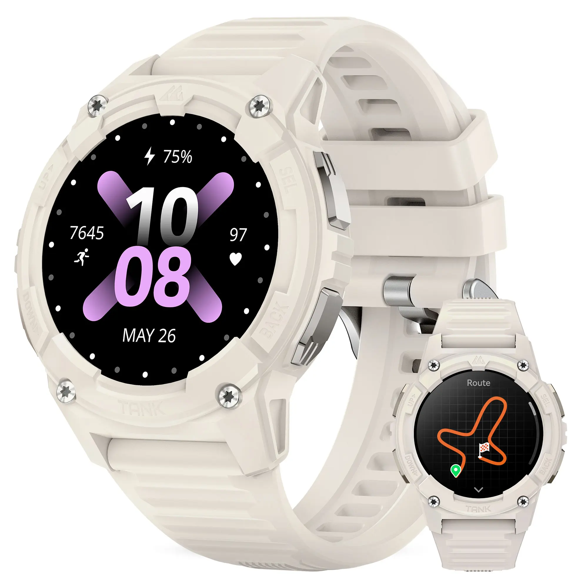 KOSPET S2 Smart Watch, GPS & Calls, Health & Menstrual Track, 52-Day Battery Life, 50M Waterproof,AMOLED Display, Music Player, For Android & iOS,Wearable Wristwatch, Blood Pressure, Heart Rate Monitor,Health Tracker,New Year Pick