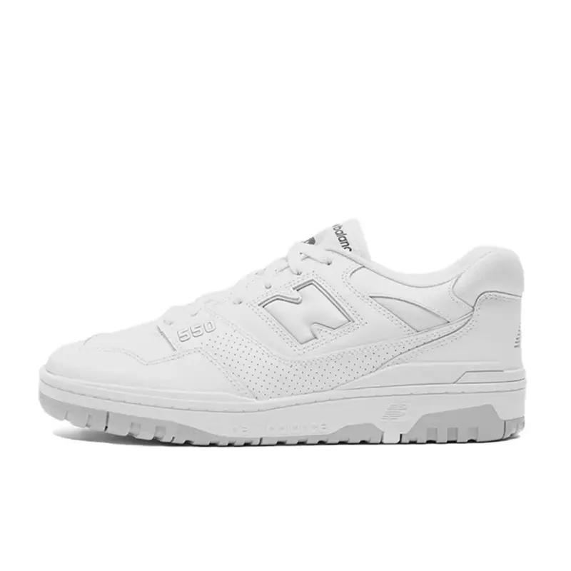 NEW BALANCE 550 Men's Retro White Leather Trainer, Casual Sports Shoes with Rubber Outsole for Daily Walking Comfort, Casual Fashion, Basic, Cushioned, Perforated, Walking Shoes, Sneaker, Footwear
