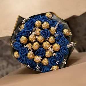 Chocolate Bouquet | blue roses | blue flower bouquet