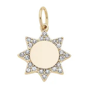Pave Sun Charm in Shiny Gold