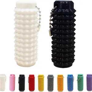 2 Pack Spiky Grippie Stim Keychain - Portable Tactile Roller Massager for Anxiety Relief, Textured Spike Fidget Toy, Multi-Color Options for Stress Relief