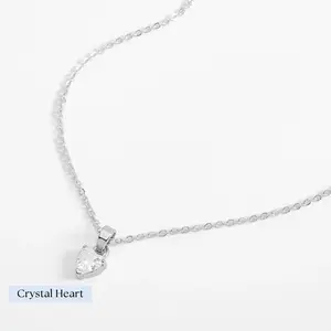 Nice & Bella | Delicate Pendant Necklace Crystal Heart Organic Shape Gold Platinum 42cm | 226036L, 226095L