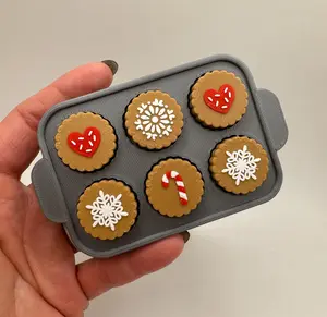3D Printed Cookie Sheet Clickers • Holiday Baking Fidget Toy • Gingerbread Cookie Tray