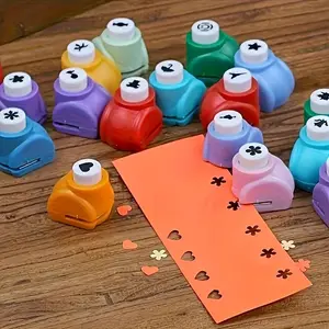10 pcs/set Mini Embossing And Paper Making Punch Tool Set, Multi-Color, Creative Portable Hand Punch Tool, Suitable for Handbooks, Greeting Cards And Diary Decoration, Scrapbook Materials, Scrapbooking