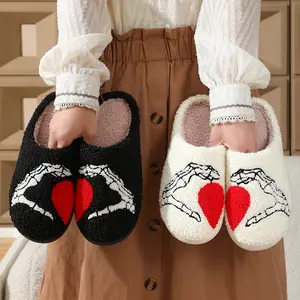 Winter Cotton Slippers Women's Men's Vintage Memory Foam Indoor Household Cloud Slip-On