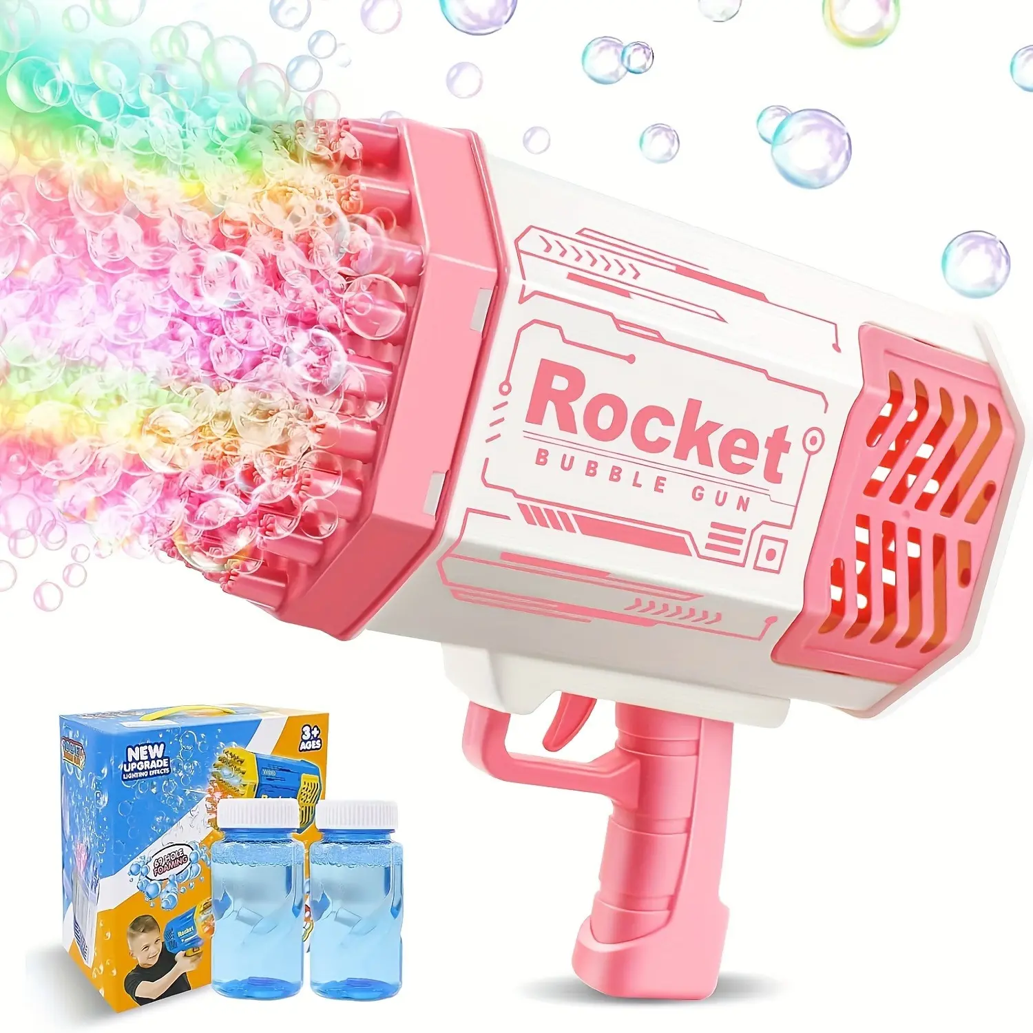 Bubble Machine Kids Toys with Colorful Lights and Over 10000 Bubbles per Min Outdoor Toy for Boys Girls Age 4-12 Years Old Perfect for Birthday Party Favors and New Year Gifts