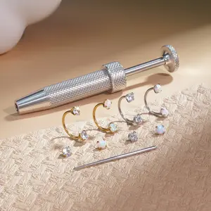 20G(0.8mm) 8mm Horseshoe Nose Hoop Internally Threaded Gems Nose Ring with Free Ball Holder Nose Rings Hoops Nose Studs for Women Surgical SteelHypoallergenic nose stud jewelry piercing piercings  kits