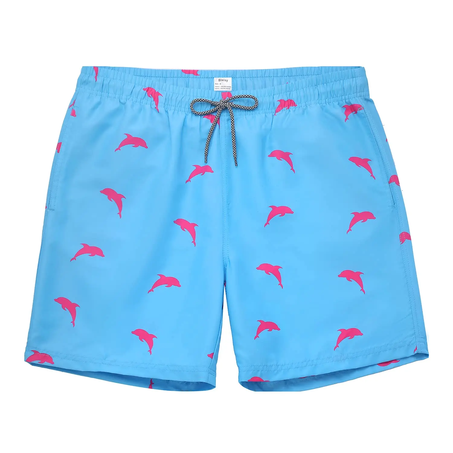 Mens Quick Dry Above The Knee Swim Trunks with Pockets Spring Summer Polyester Spandex Beachwear Swimsuits Swimtrunks - Swimming Shorts